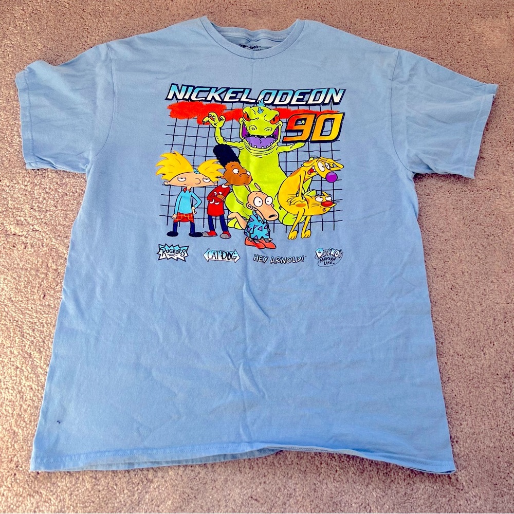 Nickelodeon 90s show line up: Rugrats, CatDog, Hey Arnold, Rocko large baby blue